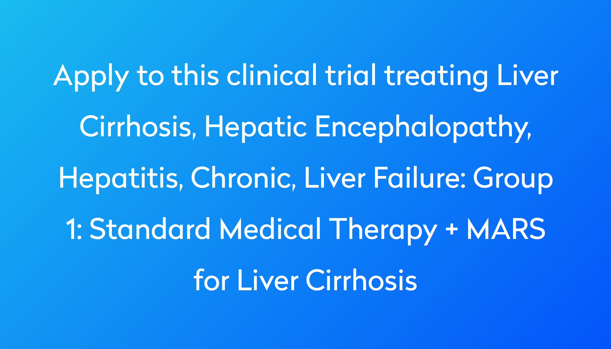 group-1-standard-medical-therapy-mars-for-liver-cirrhosis-clinical